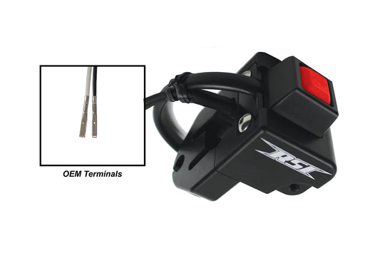 SKI-DOO GEN 4 & 5 / LYNX RADIEN W/ MOMENTARY BILLET PUSH BUTTON KILL SWITCH – OEM TERMINALS BLACK ANODIZED