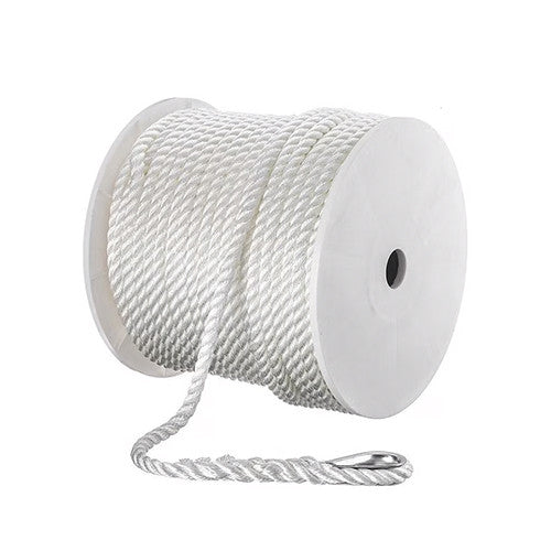 Aamstrand 3 Strand Twisted Nylon Anchor Line - White